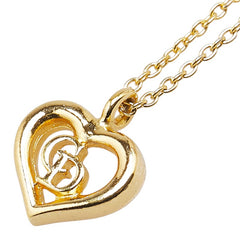 ディオール CDロゴ ハート モチーフ ネックレス ゴールド メッキ レディース Dior 【中古】