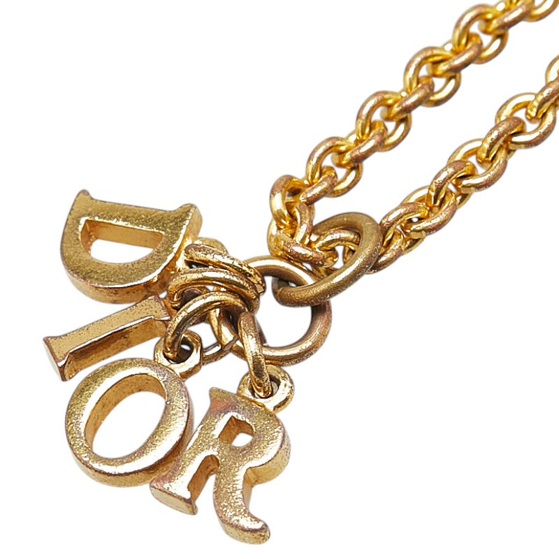 ディオール ロゴ ネックレス ゴールド メッキ レディース Dior 【中古】