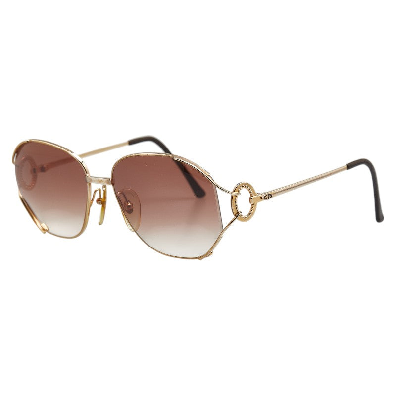 ディオール ロゴ サングラス ゴールド ブラウン プラスチック レディース Dior 【中古】