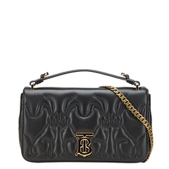 バーバリー うさぎ ラビット TBロゴ  チェーンショルダーバッグ ハンドバッグ 2WAY ブラック レザー レディース BURBERRY 【中古】