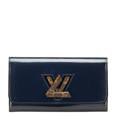 ルイ ヴィトン ポルトフォイユ ツイスト 長財布 M64416 マリーヌルージュ ネイビー ブラウン パテントレザー レディース LOUIS VUITTON 【中古】