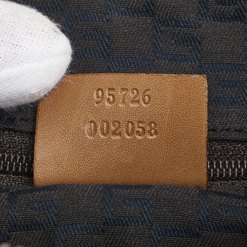 グッチ ハンドバッグ ワンショルダーバッグ 95726 ベージュ ブラウン キャンバス レザー レディース GUCCI 【中古】