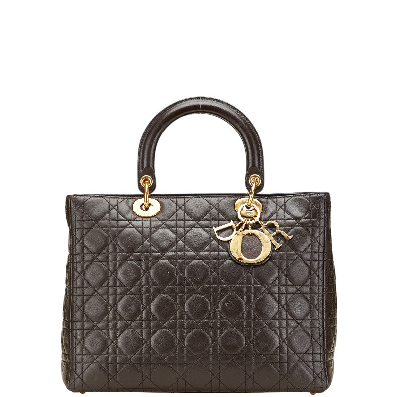 ディオール カナージュ レディディオール ハンドバッグ ブラウン ラムスキン レディース Dior 【中古】