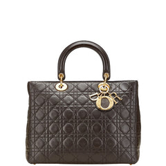 ディオール カナージュ レディディオール ハンドバッグ ブラウン ラムスキン レディース Dior 【中古】