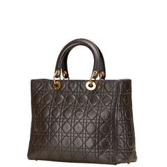 ディオール カナージュ レディディオール ハンドバッグ ブラウン ラムスキン レディース Dior 【中古】