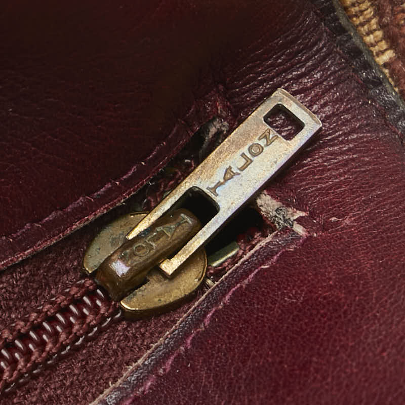 ディオール トロッター ハンドバッグ ショルダーバッグ ワインレッド ブラウン キャンバス レディース Dior 【中古】