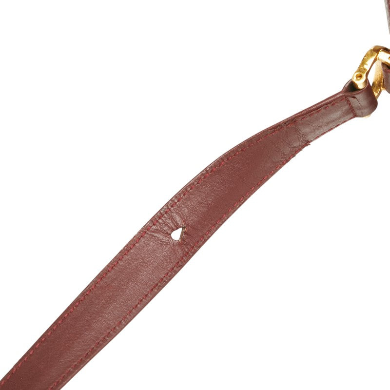カルティエ マストライン 斜め掛け ショルダーバッグ ワインレッド ボルドー レザー レディース CARTIER 【中古】