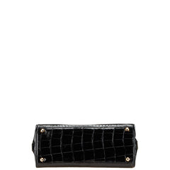 ジャンフランコ フェレ クロコ型押し ハンドバッグ ブラック レザー レディース GIANFRANCO FERRE 【中古】