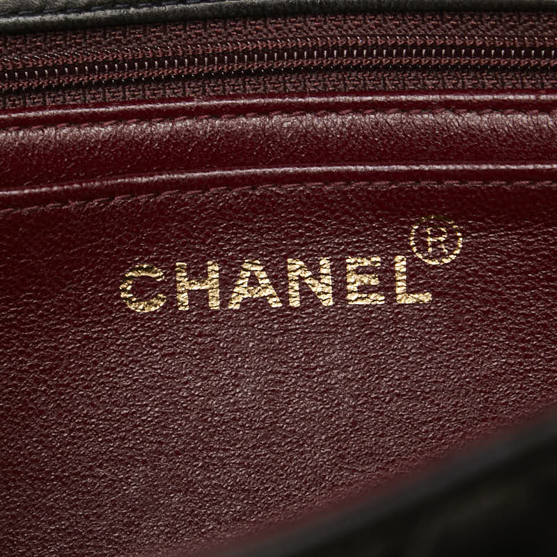 シャネル マトラッセ ココマーク 親子バッグ ハンドバッグ ブラック ラムスキン レディース CHANEL 【中古】