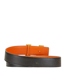 エルメス コンスタンス H ベルト ブラック オレンジ ボックスカーフ トリヨンクレマンス レディース HERMES 【中古】