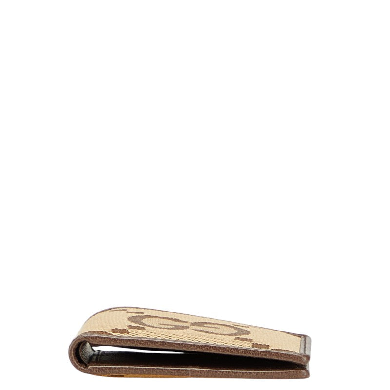 グッチ ジャンボGG 二つ折り財布 699308 ブラウン キャンバス レザー レディース GUCCI 【中古】