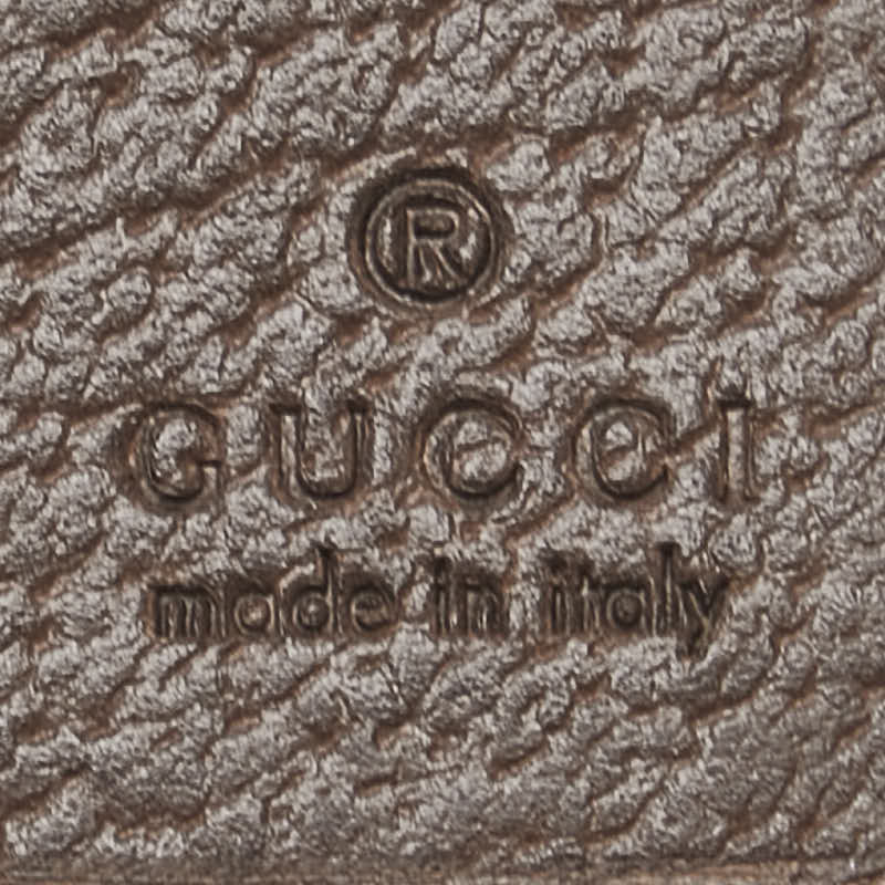 グッチ ジャンボGG 二つ折り財布 699308 ブラウン キャンバス レザー レディース GUCCI 【中古】