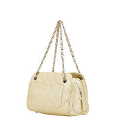 シャネル マトラッセ ココマーク シルバー金具 チェーン ショルダーバッグ グリーン系 キャビアスキン レディース CHANEL 【中古】