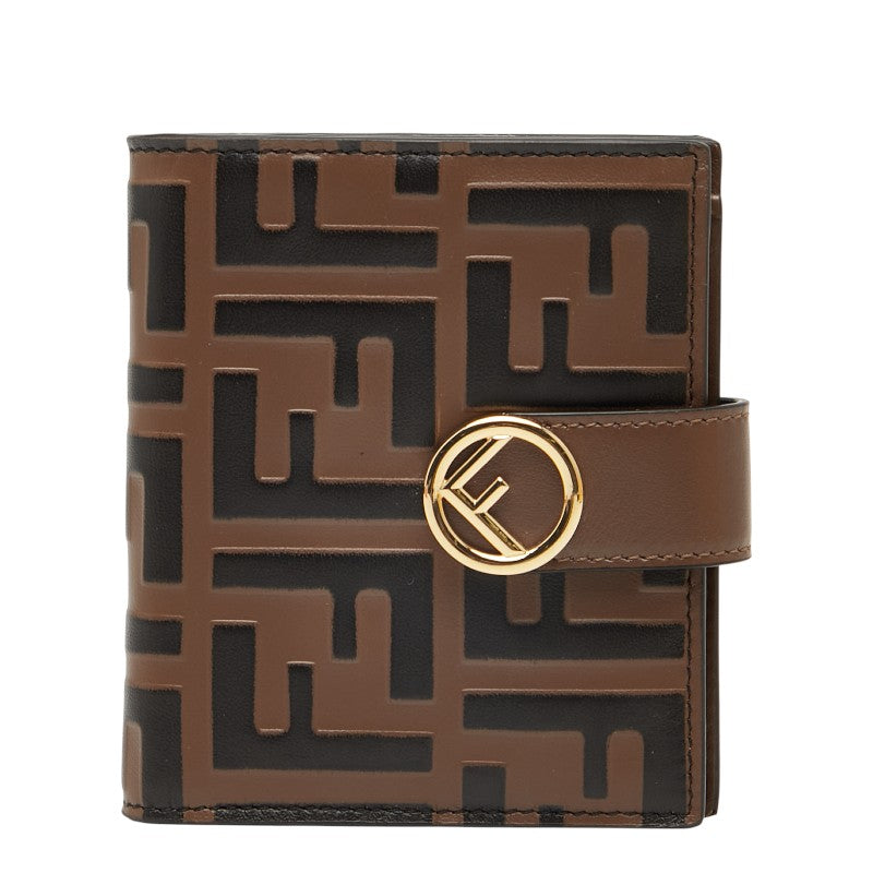 フェンディ F IS FENDI エフ イズ フェンディ 二つ折り財布 8M0386 ブラウン レザー レディース FENDI 【中古】