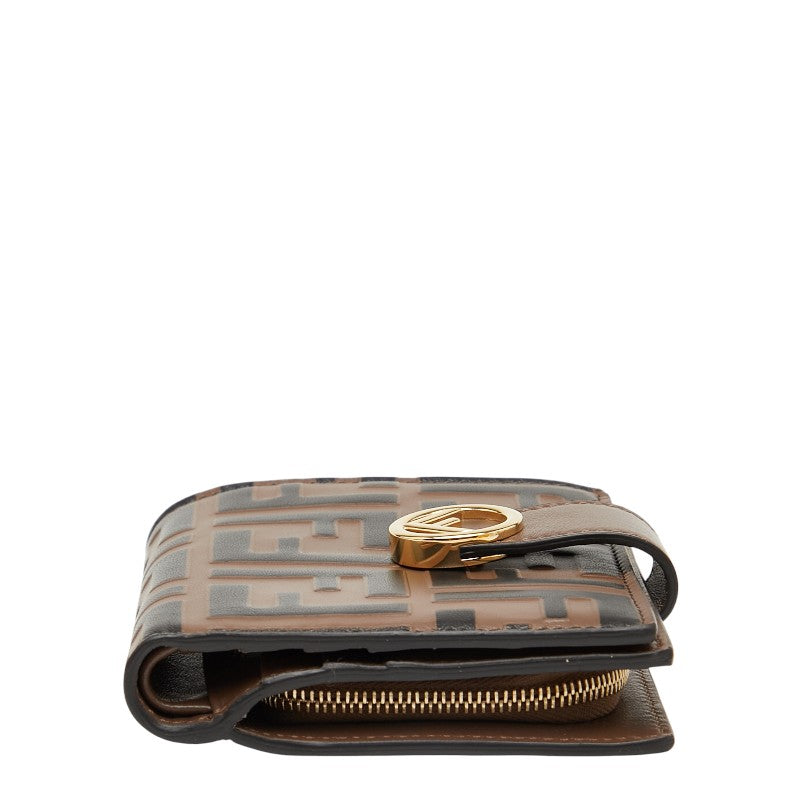 フェンディ F IS FENDI エフ イズ フェンディ 二つ折り財布 8M0386 ブラウン レザー レディース FENDI 【中古】