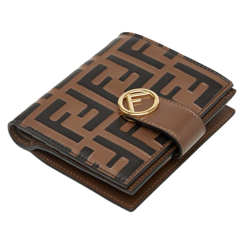 フェンディ F IS FENDI エフ イズ フェンディ 二つ折り財布 8M0386 ブラウン レザー レディース FENDI 【中古】