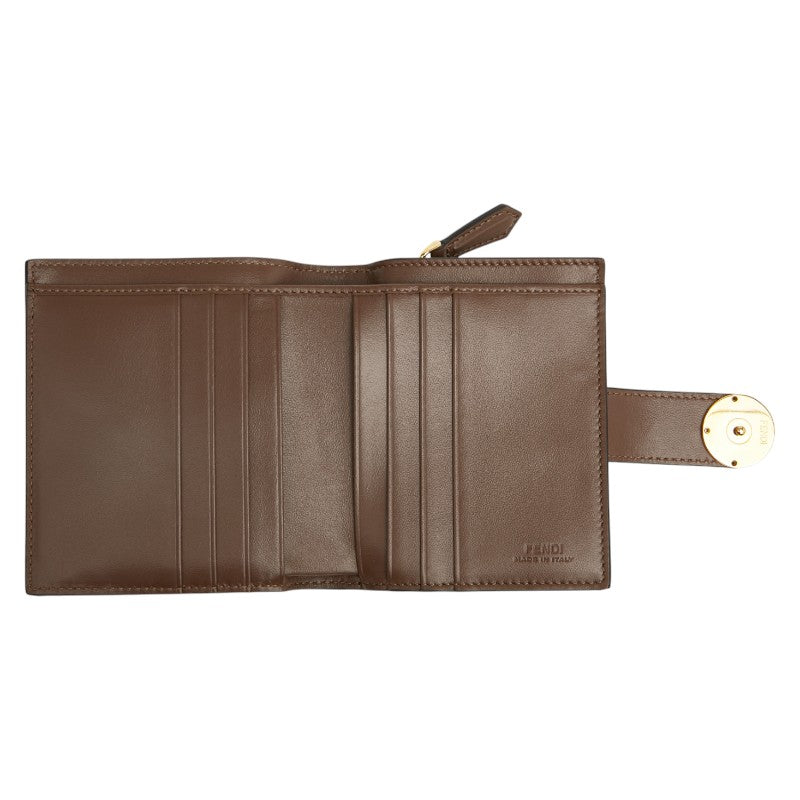 フェンディ F IS FENDI エフ イズ フェンディ 二つ折り財布 8M0386 ブラウン レザー レディース FENDI 【中古】