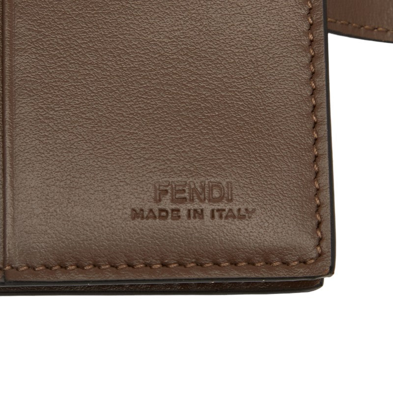 フェンディ F IS FENDI エフ イズ フェンディ 二つ折り財布 8M0386 ブラウン レザー レディース FENDI 【中古】