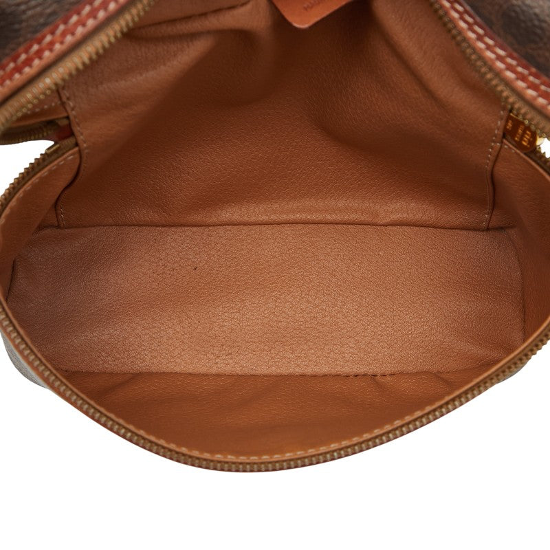 セリーヌ マカダム バニティバッグ 化粧ポーチ ブラウン PVC レザー レディース CELINE 【中古】