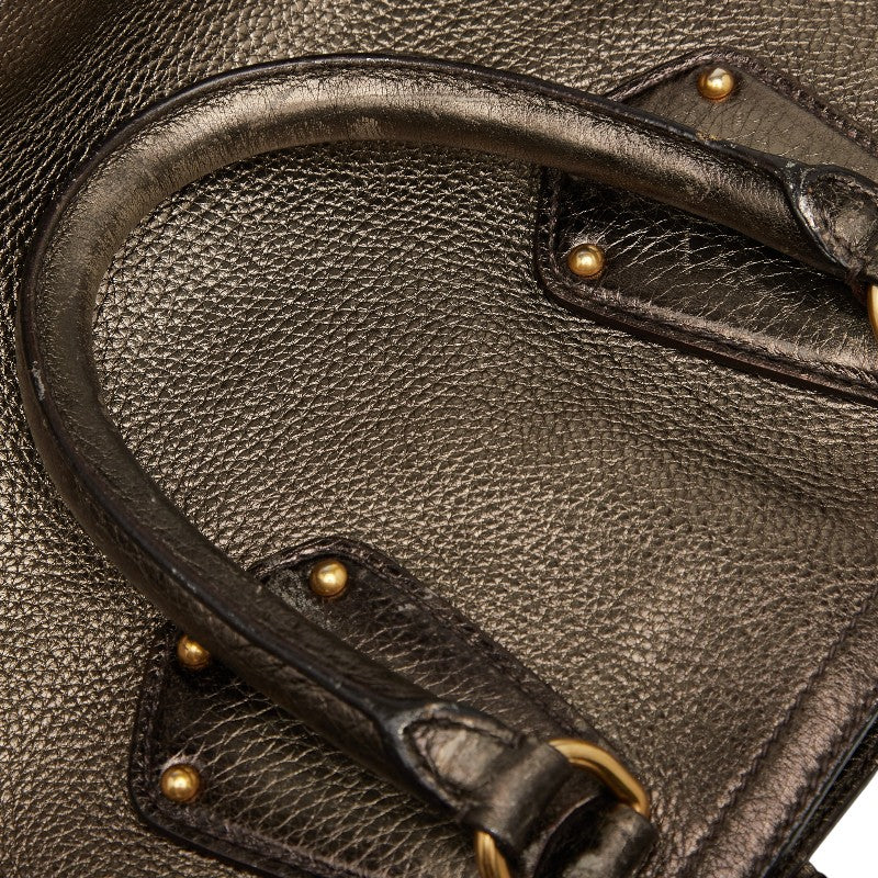 プラダ ロゴ トートバッグ ショルダーバッグ 2WAY ゴールド レザー レディース PRADA 【中古】