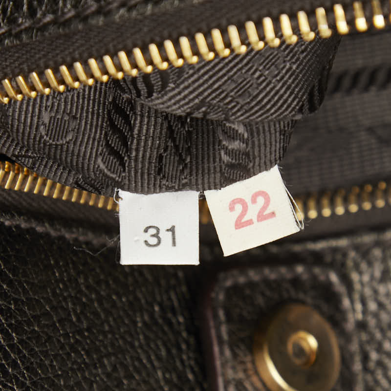 プラダ ロゴ トートバッグ ショルダーバッグ 2WAY ゴールド レザー レディース PRADA 【中古】