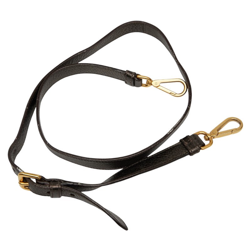 プラダ ロゴ トートバッグ ショルダーバッグ 2WAY ゴールド レザー レディース PRADA 【中古】