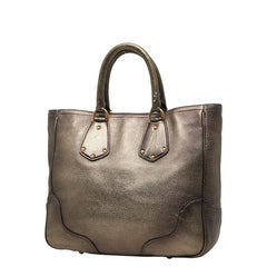 プラダ ロゴ トートバッグ ショルダーバッグ 2WAY ゴールド レザー レディース PRADA 【中古】