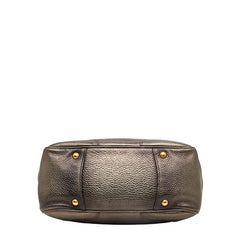 プラダ ロゴ トートバッグ ショルダーバッグ 2WAY ゴールド レザー レディース PRADA 【中古】