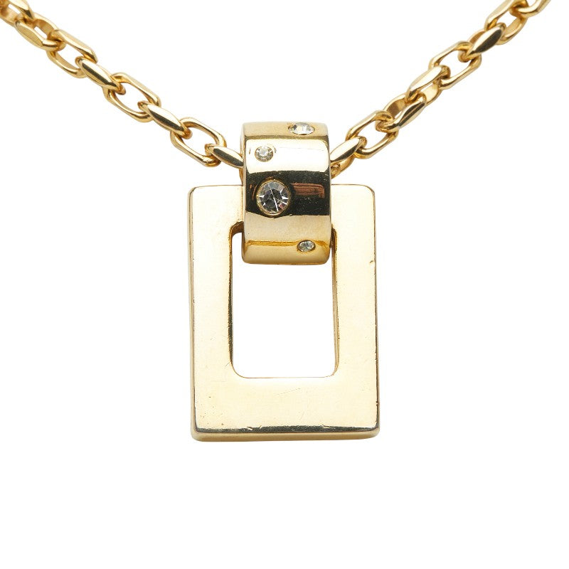 サンローラン スクエア ネックレス ゴールド メッキ ラインストーン レディース SAINT LAURENT 【中古】