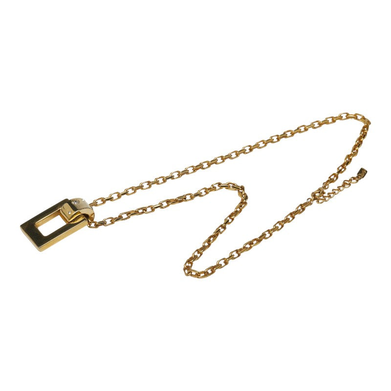 サンローラン スクエア ネックレス ゴールド メッキ ラインストーン レディース SAINT LAURENT 【中古】