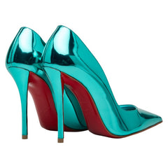 クリスチャンルブタン パンプス ハイヒール 34 1/2 ブルー レザー レディース Christian Louboutin 【中古】
