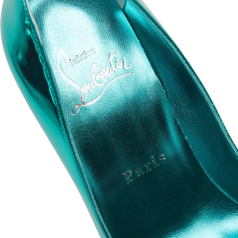 クリスチャンルブタン パンプス ハイヒール 34 1/2 ブルー レザー レディース Christian Louboutin 【中古】