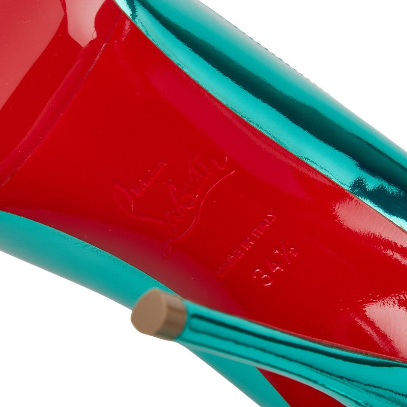 クリスチャンルブタン パンプス ハイヒール 34 1/2 ブルー レザー レディース Christian Louboutin 【中古】