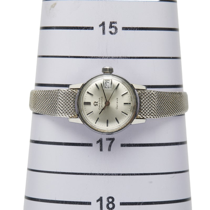 オメガ Geneve ジュネーブ ベルト（社外品） 腕時計 自動巻き シルバー文字盤 ステンレススチール レディース OMEGA 【中古】