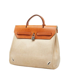 エルメス エールバッグ アドPM リュック バックパック ベージュ ブラウン シルバー金具 トワルアッシュ レザー レディース HERMES 【中古】