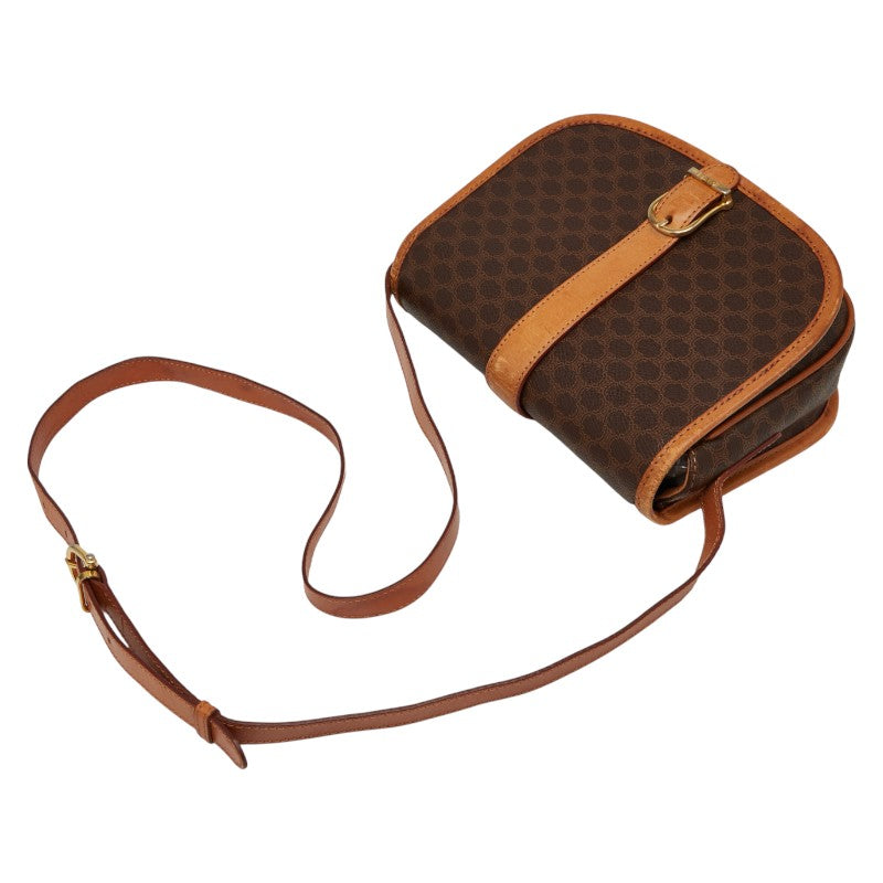 セリーヌ マカダム ショルダーバッグ ブラウン PVC レザー レディース CELINE 【中古】