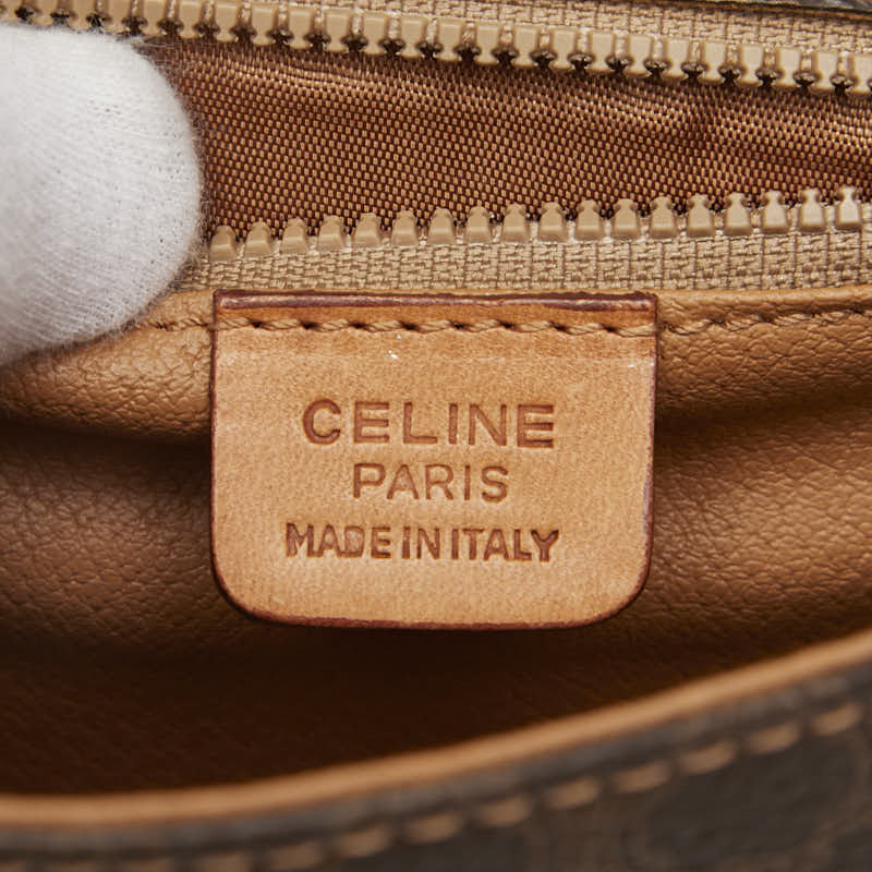 セリーヌ マカダム ショルダーバッグ ブラウン PVC レザー レディース CELINE 【中古】