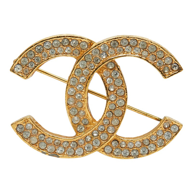 シャネル ココマーク ブローチ ゴールド メッキ ラインストーン レディース CHANEL 【中古】