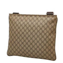グッチ GGスプリーム ショルダーバッグ 201446 ベージュ ブラウン PVC レザー レディース GUCCI 【中古】
