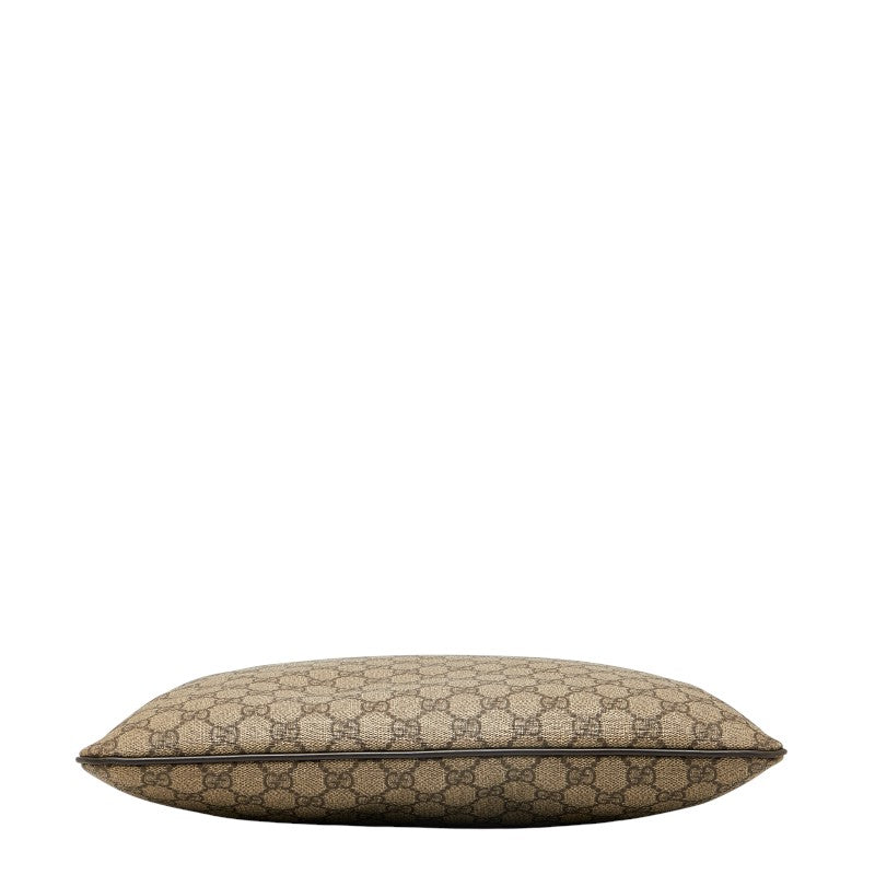 グッチ GGスプリーム ショルダーバッグ 201446 ベージュ ブラウン PVC レザー レディース GUCCI 【中古】