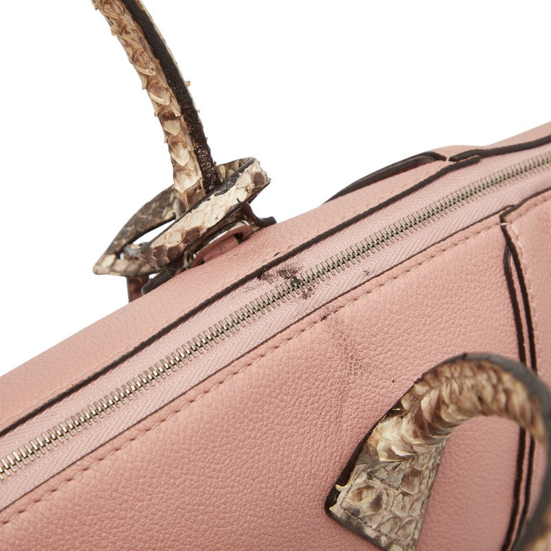 ルイ ヴィトン パルナセア ロックイット PM ハンドバッグ N92045 マグノリア ピンク レザー パイソン レディース LOUIS VUITTON 【中古】