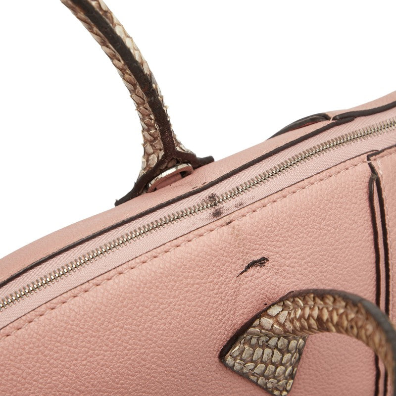 ルイ ヴィトン パルナセア ロックイット PM ハンドバッグ N92045 マグノリア ピンク レザー パイソン レディース LOUIS VUITTON 【中古】