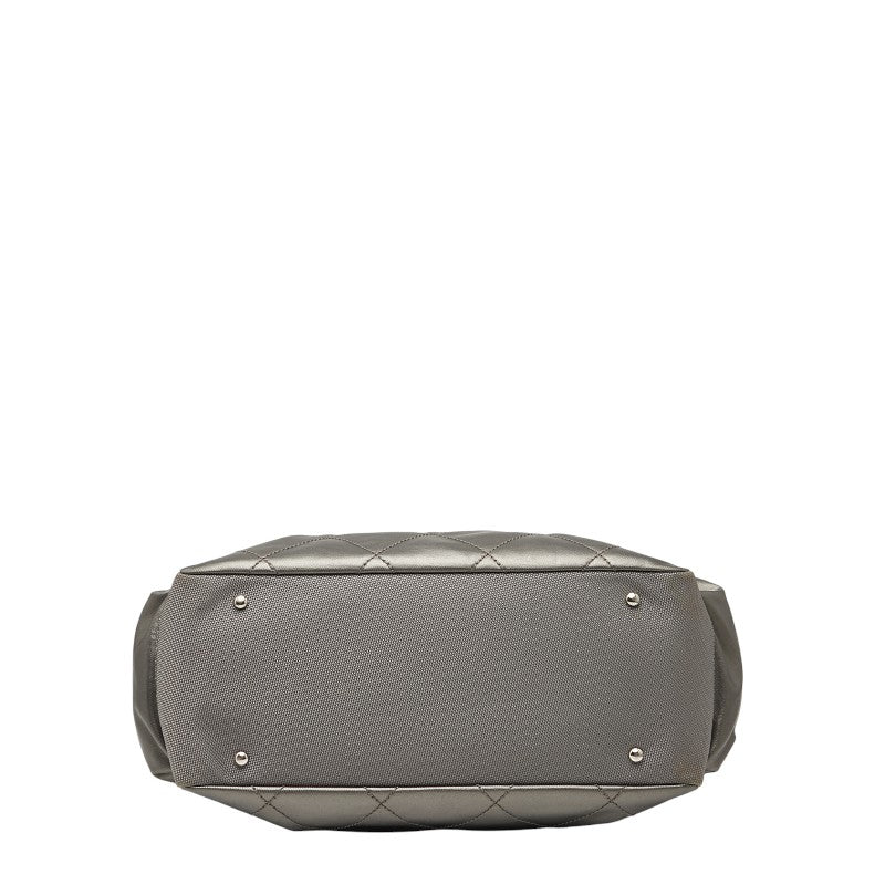 シャネル パリビアリッツ トートGM トートバッグ A34210 グレー アイボリー PVC キャンバス レディース CHANEL 【中古】