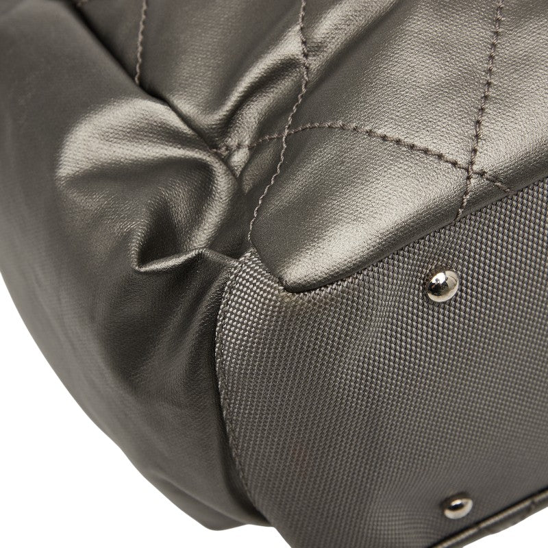シャネル パリビアリッツ トートGM トートバッグ A34210 グレー アイボリー PVC キャンバス レディース CHANEL 【中古】