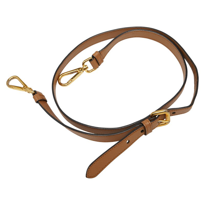 プラダ ロゴ トートバッグ ショルダーバッグ 2WAY ブラウン レッド レザー レディース PRADA 【中古】