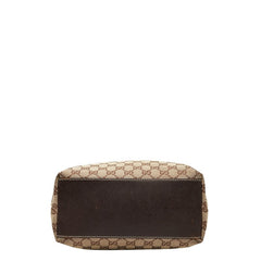 グッチ GGキャンバス トートバッグ 153009 ベージュ ブラウン キャンバス レザー レディース GUCCI 【中古】