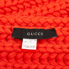 グッチ フリンジ マフラー レッド カシミヤ レディース GUCCI 【中古】