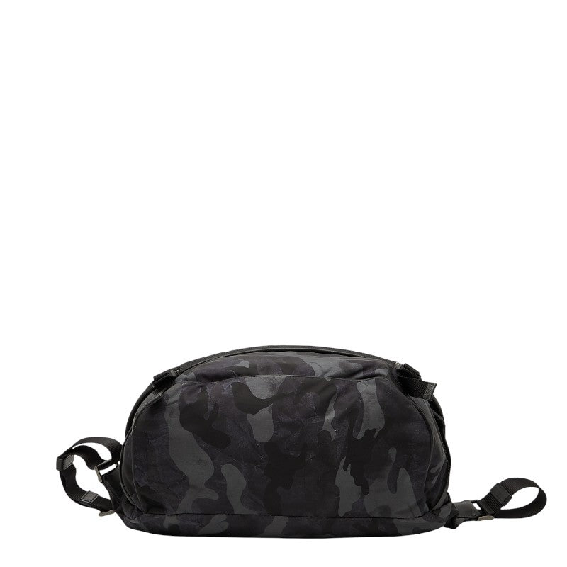 プラダ 迷彩 カモフラージュ ボディバッグ ウエストバッグ 2VH991 ネイビー マルチカラー ナイロン レザー メンズ PRADA 【中古】