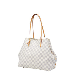 ルイ ヴィトン ダミエアズール カバMM ハンドバッグ トートバッグ N41375 ホワイト PVC レザー レディース LOUIS VUITTON 【中古】