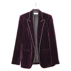 サンローラン ピークドラペル テーラードジャケット サイズ：46 689562 パープル ベロア メンズ SAINT LAURENT 【中古】
